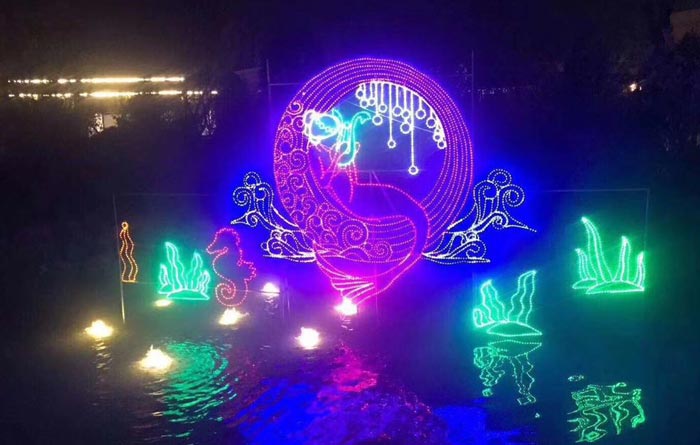 中秋節活動主題的燈光展設計視覺參考圖
